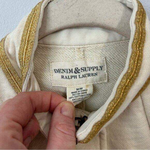 Denim & Supply Ralph Lauren Vintage Cream Gold Utility Jacket Women’s Medium - Picture 3 of 6